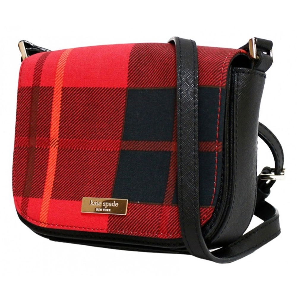 Kate Spade Red and Black Plaid Crossbody Bag